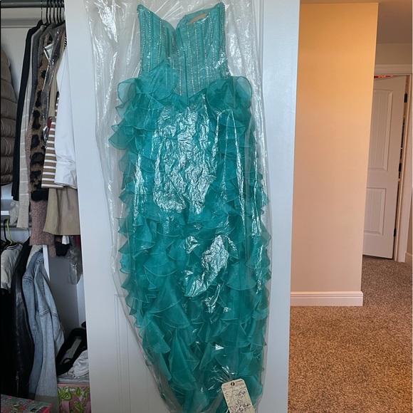 Sherri Hill Turquoise Prom Dress Style 1543 - Picture 7 of 10